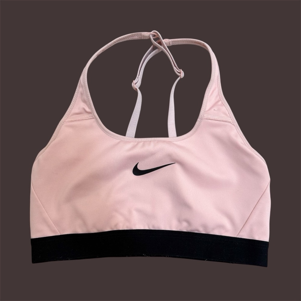 Nike Pink and Black Activewear Sports Bra Women’s Size Small